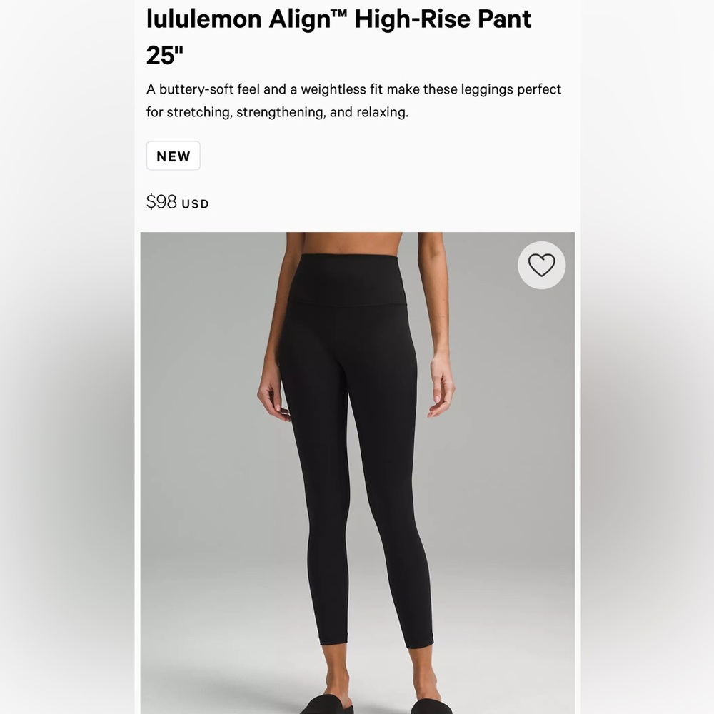 NWT Lululemon align 25” legging - Oasis Blue